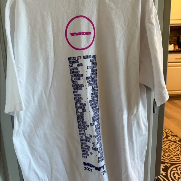 White and Blue Graphic Women's Top - Picture 2 of 2